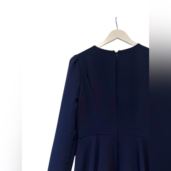 GAL MEETS GLAM NWOT Navy Blue Celeste Dress Size 6 Long Sleeve Fit & Flare Chic - Picture 14 of 14
